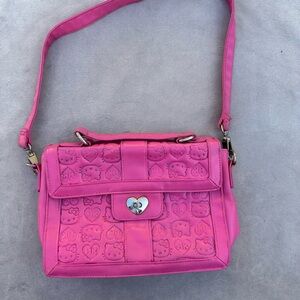 Loungefly Hot Pink Embossed Hello Kitty Shoulder Bag